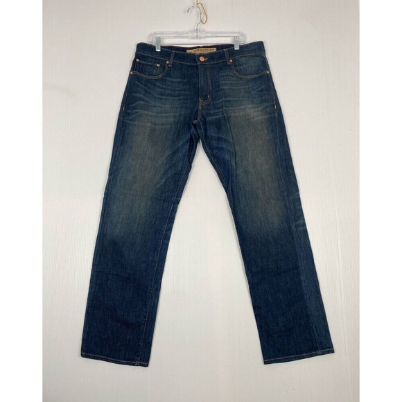 Raised Research Group LRG Straight Fit Jeans Men 38 Blue Mustaches J155010 style - Picture 1 of 15
